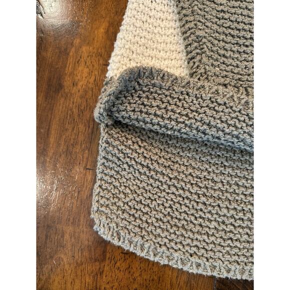 CHICOS Green White Striped Metallic Knit Color Block Sweater Size 1 Medium US 8 - Picture 5 of 8